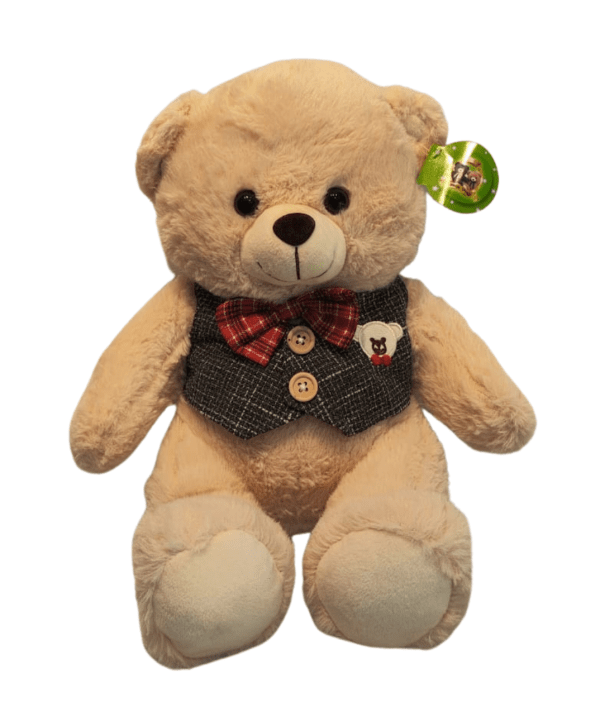 urso de pelúcia vestindo uma adorável roupa, transmitindo charme e fofura em cada detalhe