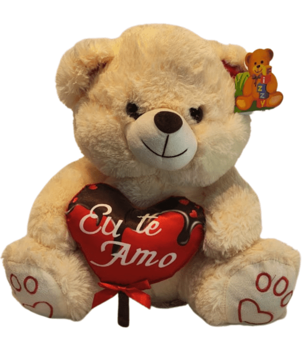 Urso Carinhoso, a pelúcia com um coração brilhante na barriga, irradiando amor e carinho.